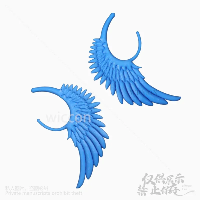 

asdh8@Anime Fairy Cosplay Ear Clip Ear Cuff Blue Wings Earrings 3D Polylactic Acid Man Woman Halloween Christmas Roleplay Custom