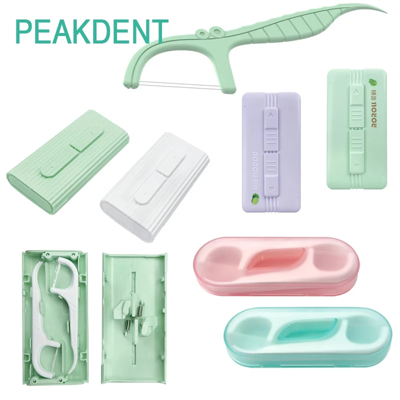 

10 шт./кор., стоматологическая мини-портативная зубная нить, коробка для хранения зубочисток, одноразовая зубная нить, чистка зубов, материалы для ухода за полостью рта