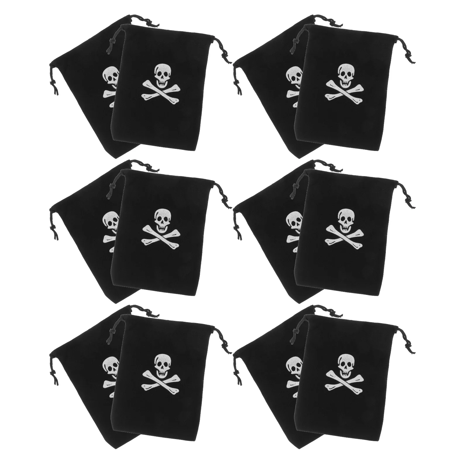 

12Pcs Small Drawstring Bags Halloween Storage Pouch Pirate Skull Coin Bag for Party Supplies Skull Favor Bags Favor Bag