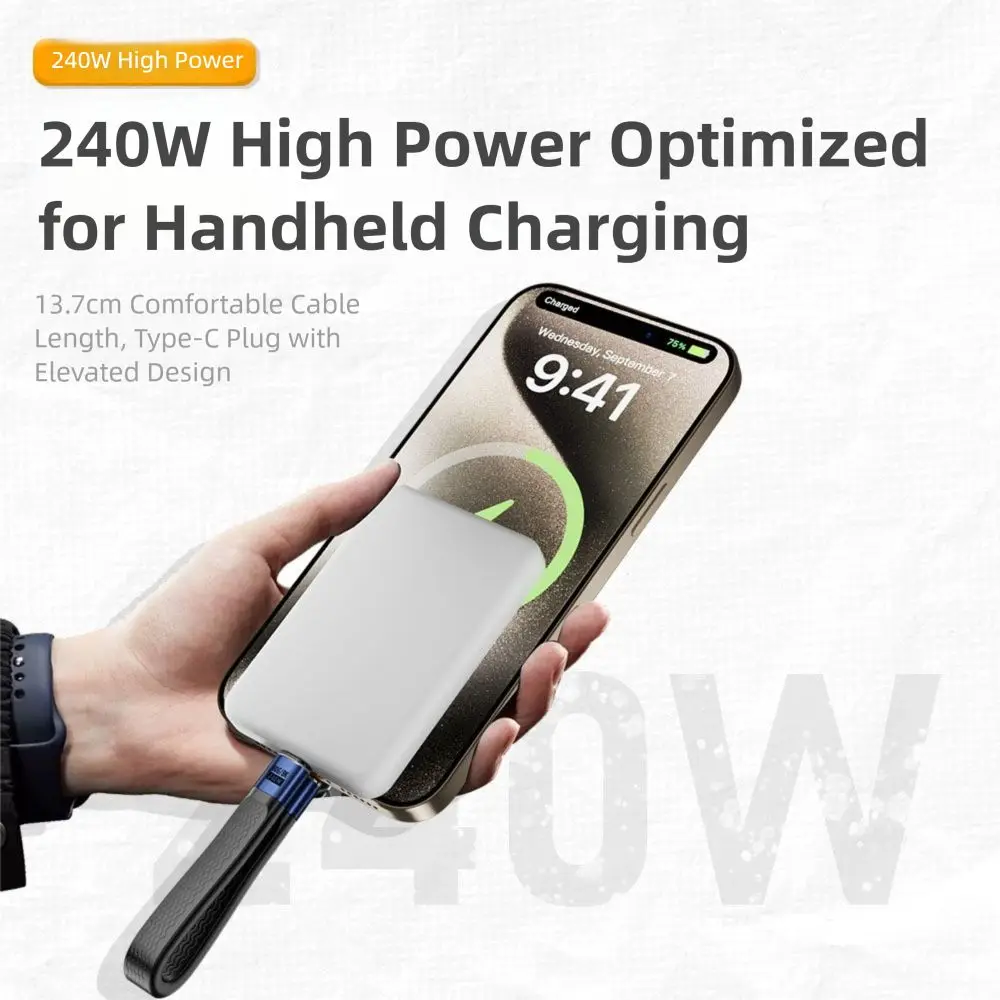 العالمي 40Gbps USB4 Type-C كابل PD 240 واط قصيرة USB-C كابل بيانات E-marker رقاقة مرنة لينة مجلس سلك إخراج الفيديو #4