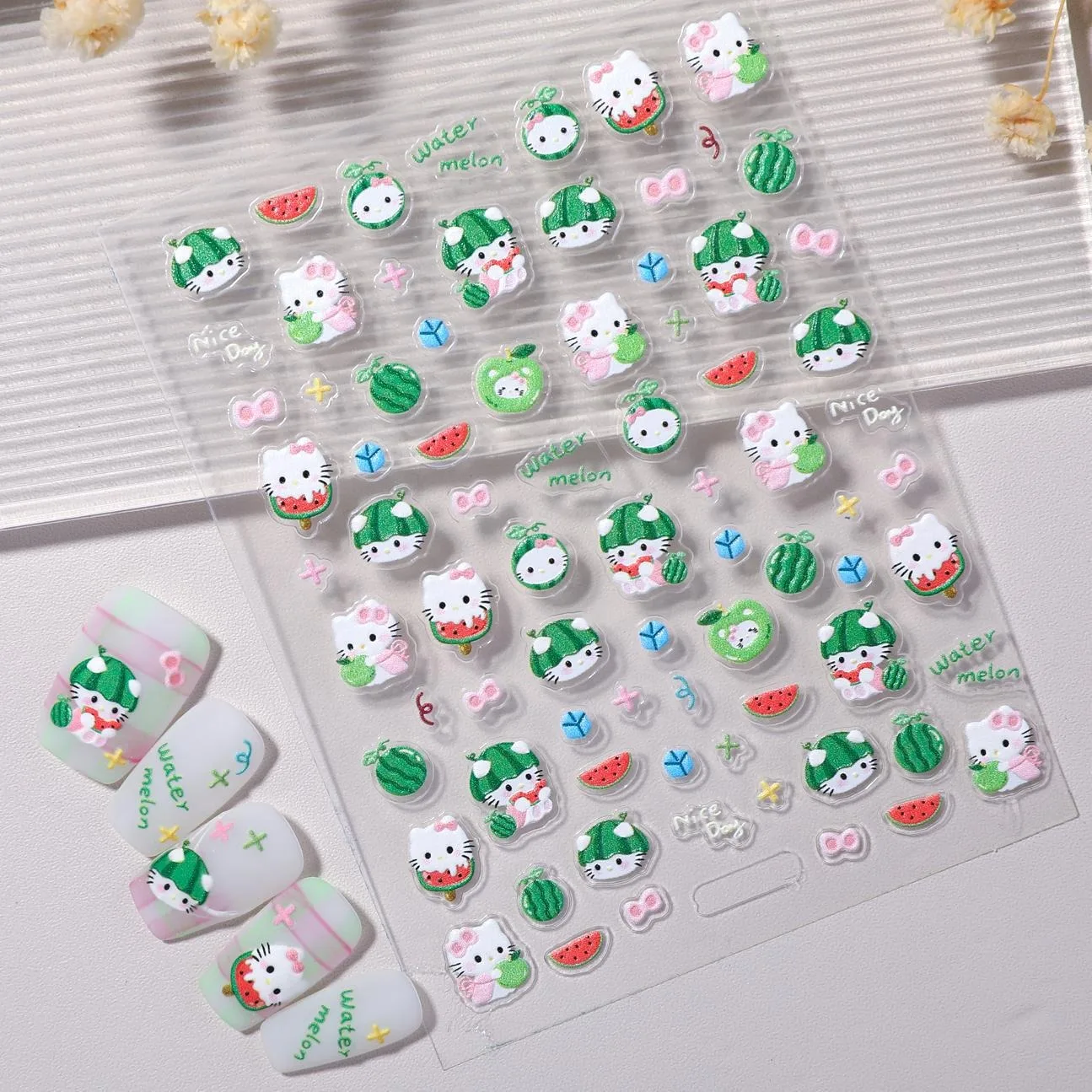 1PCS Lightweight Quick-Apply Feature Sanrio Nail Stickers Cute Cartoon Nail Art Ornaments Warm Cozy Casual Style Stickers