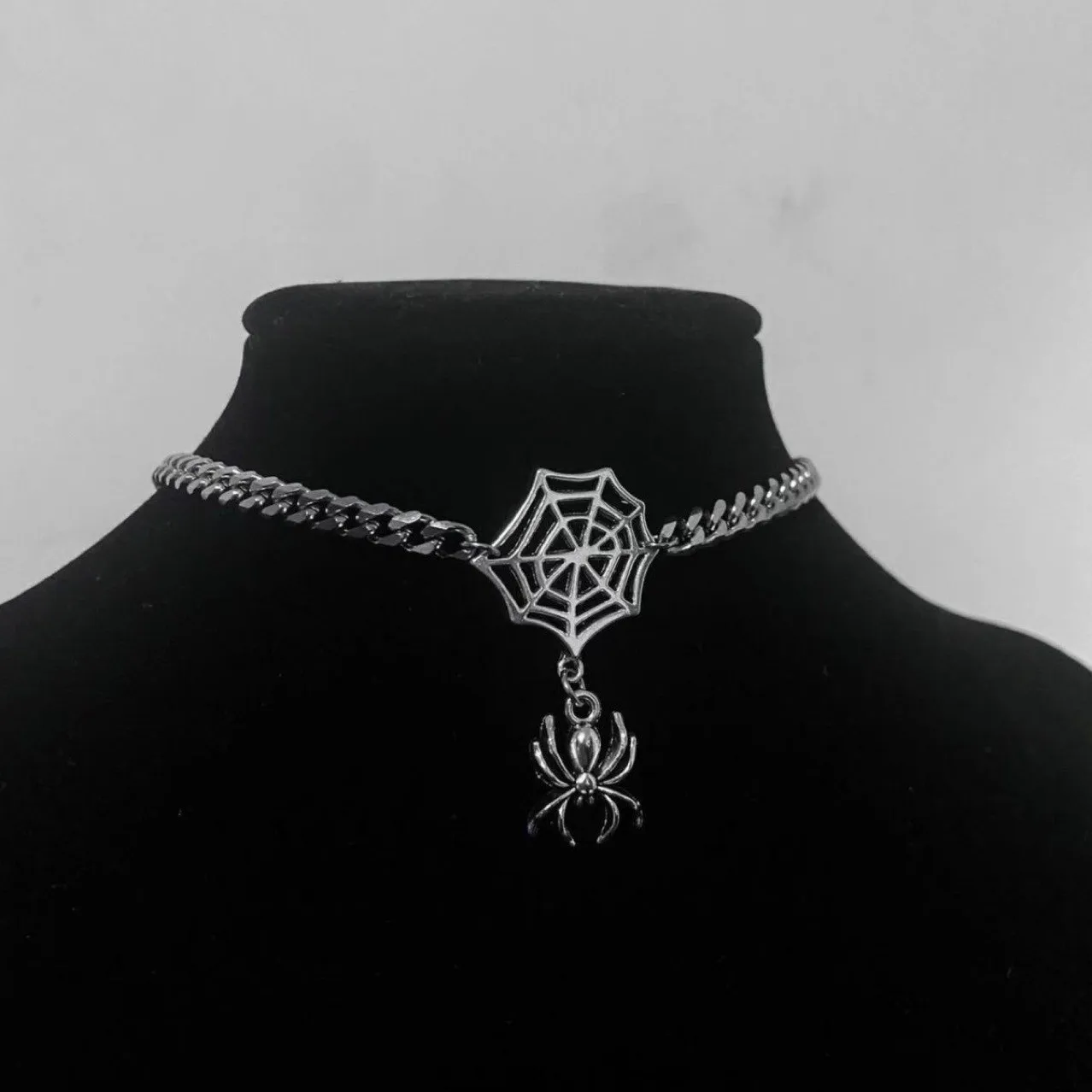 Spider Zircon Drop Colar de Pingente para Mulheres, Hip Hop Web Collar Cadeia, Festa Charme, Jóias Presente, Personalidade da Moda