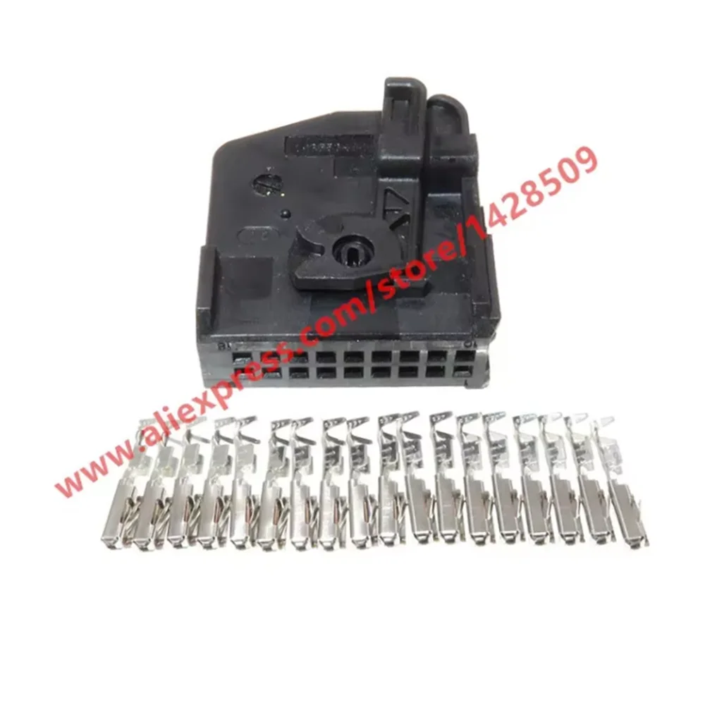 1 Set 18 Pin Car Air Conditioning Panel Plug Auto Amplifier Wire Female Connector 1-1355350-1 1-1355349-1 For VW BMW