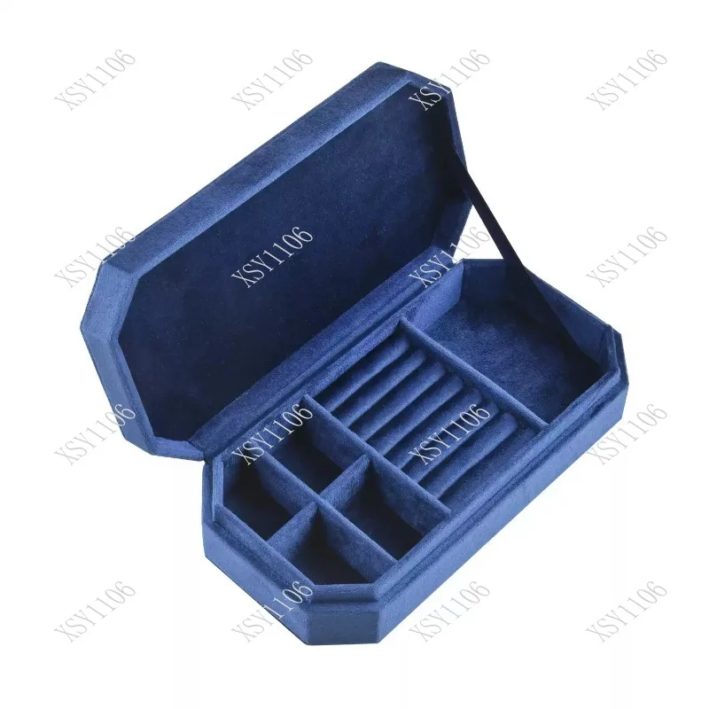 Luxury Imported Velvet Jewelry Box Vintage Travel Organizer for Rings Necklaces Bracelets
