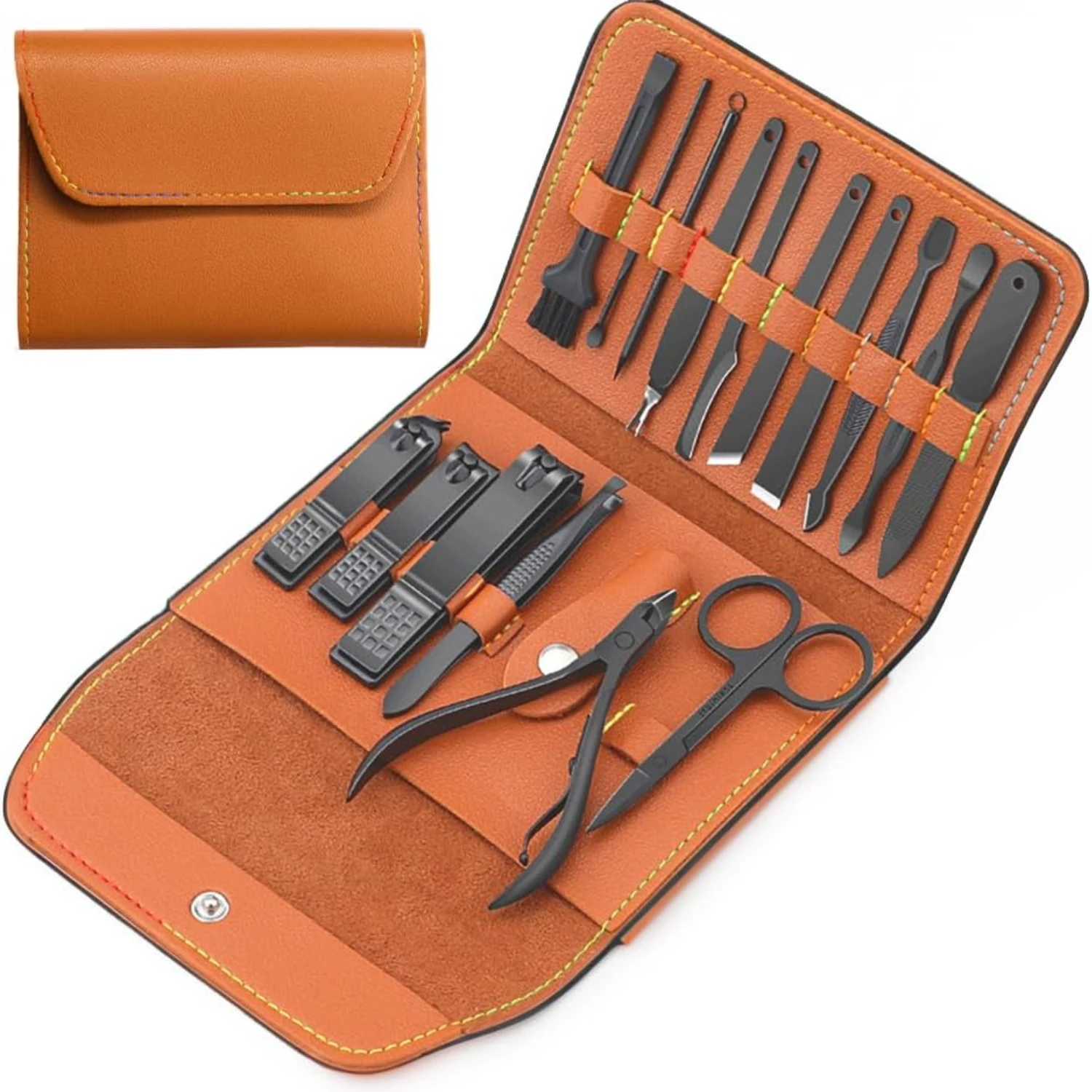 Stylish Pedicure Kit + Manicure Set with Stainless Steel Nail Clippers - Grandfather's Grooming Gift