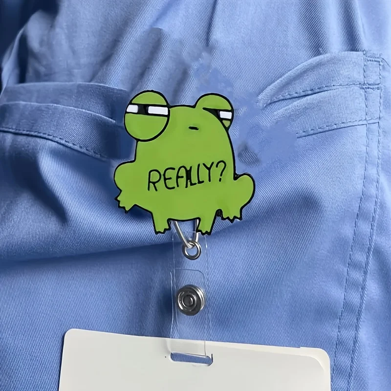 [2d plano] 1 carrete de insignia retráctil de estilo lindo con clip de metal - Cordón desmontable de 24 pulgadas, 360 °   Gancho giratorio, nailon duradero Cor