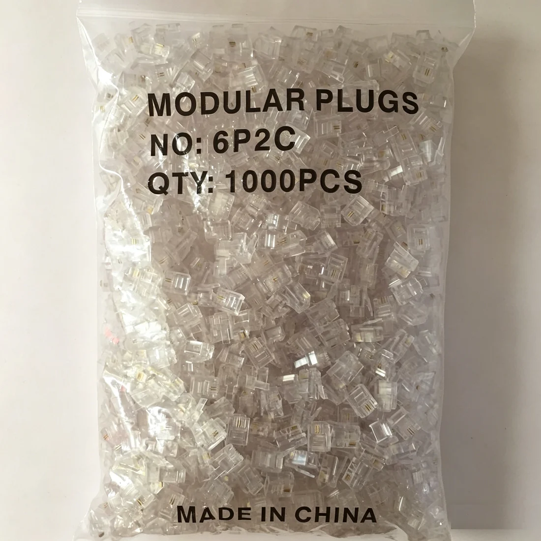 1000PCS 6P6C 6P4C 6P2C Crystal Head Modular Plugs For RJ25 RJ14 RJ11 Jack Phone Cables