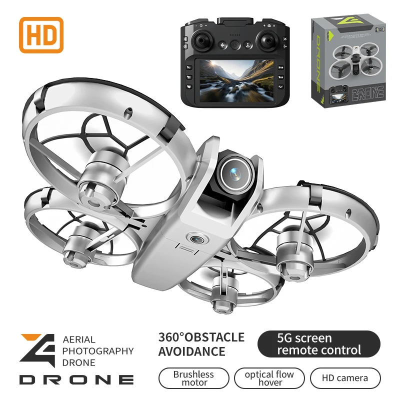 Z4 Rc Drone 4K HD Aerial Photography Headless Brushless Motor Optical Flow Dual Camera Obstacle Avoidance with Screen Drone Toy