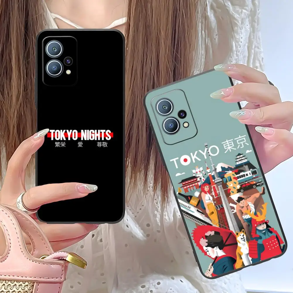 

Tokyo Night Mobile Phone Case for Huawei P60 P50 P40 P30 P20 P10 P9 P8 Pro Lite Plus Black Smartphone Pretty Cover