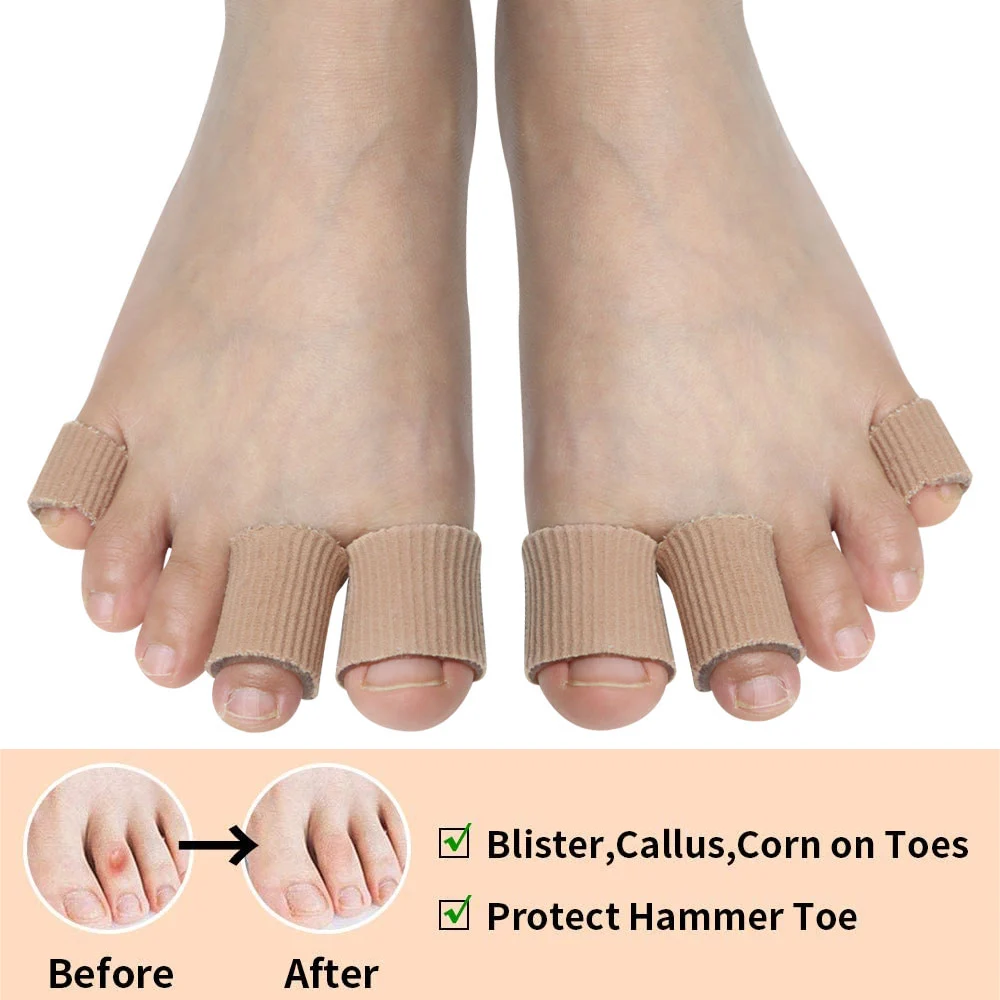 Pexmen 1/5/10Pcs Gel Toe Cushion Tube Toe Protectors for Corns Blisters Calluses Foot Care