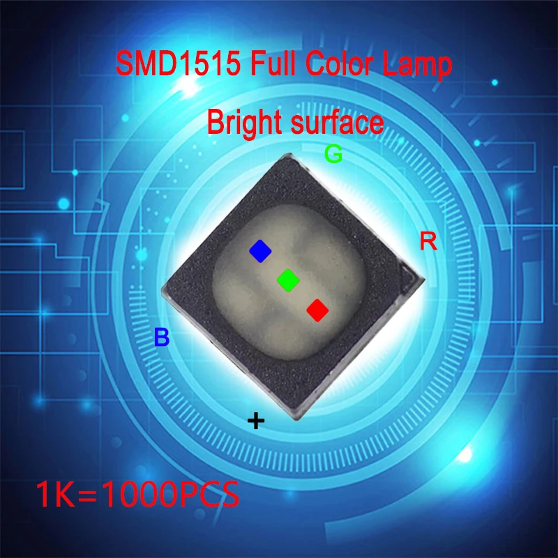 1000 pcs ,SMD1515 full color LED lamp of Bright suface used for LED display maintenance，Indoor RGB components for display