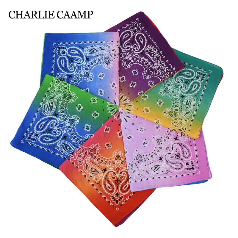 

Cotton Gradient Bandana Sweat-Absorbing Breathable Sports Outdoor Cycling Neck Scarves Print Square Scarf Headscarf Handkerchief