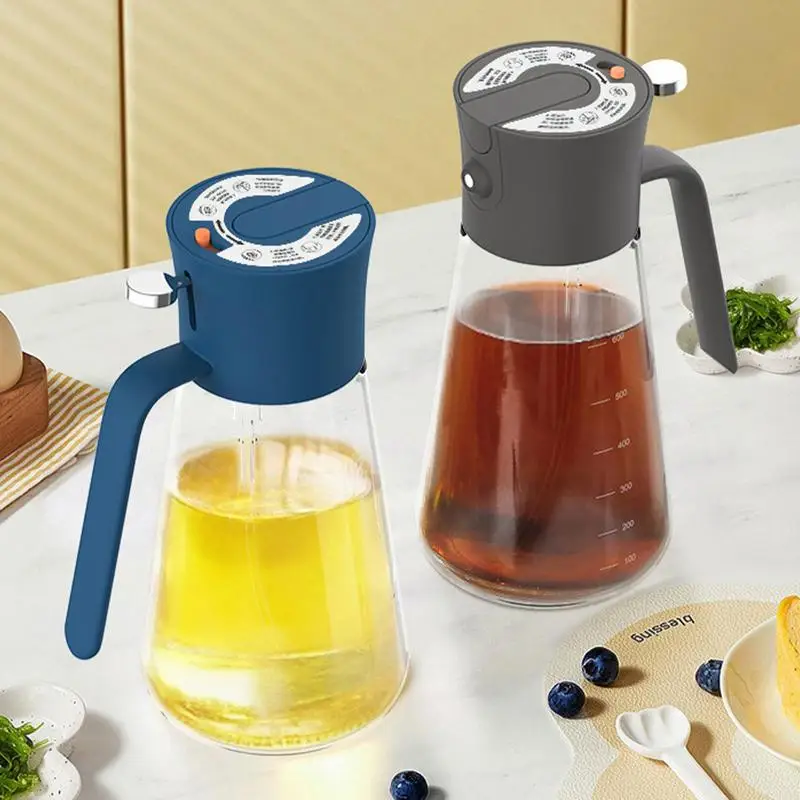 

700ML Sprayer Oil Bottle BBQ Cooking 2-in-1 Oil Dispenser Olive Oil Pourer Sprayer Kitchen Baking Storage Bottle Vinegar Bottle