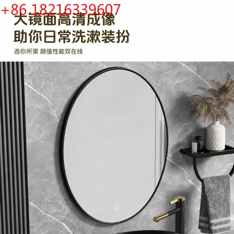 YAOModern Black Ceramic Vessel Sink Round Countertop Basin Bathroom Washbasin with Faucet Hole for Vanity Top Installation
