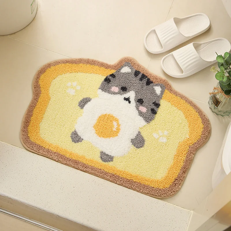 Creative Cartoon Toast Child Non-slip Carpet Bathroom Doorway Absorbent Easy To Take Care Of Wear-resistant Dirty Feet Mat