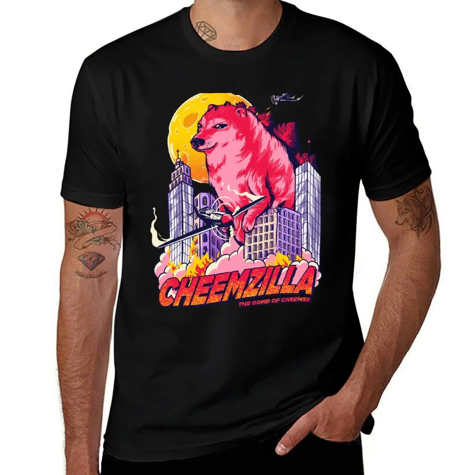Cheemzilla - The Gomd of Cheemse | Kaiju Shiba Inu Doggo Wacky and Uncharacteristic Ironic Dank Memes | Dogezilla Doge D T-Shirt