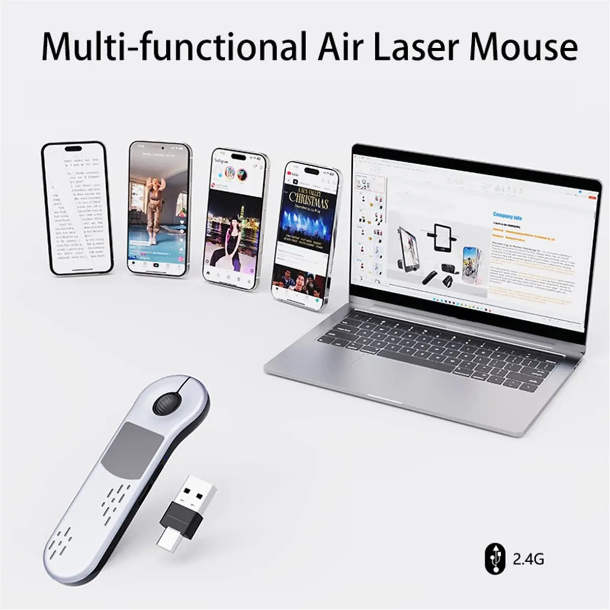 

(ABDH) D13Pro Air Mouse с сенсорной панелью, беспроводной указатель для презентаций, Bluetooth 2.4G, пульт дистанционного управления для PowerPoint/планшета/камеры B