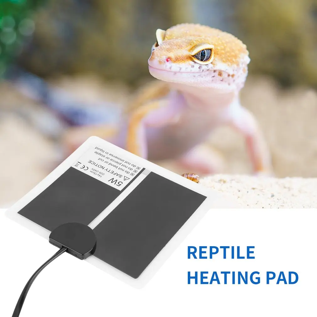 Almohadilla calefactora para mascotas, controlador de temperatura ajustable, esterilla incubadora, terrario, Reptiles, estera de calor, 5-20W, tipo europeo