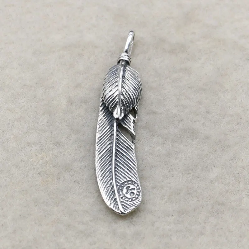 

Thai Silver Vintage Feather Men's Pendant Takahashi Wulang Punk S925 Sterling Silver Necklace Japanese Fashion Jewelry Pendant