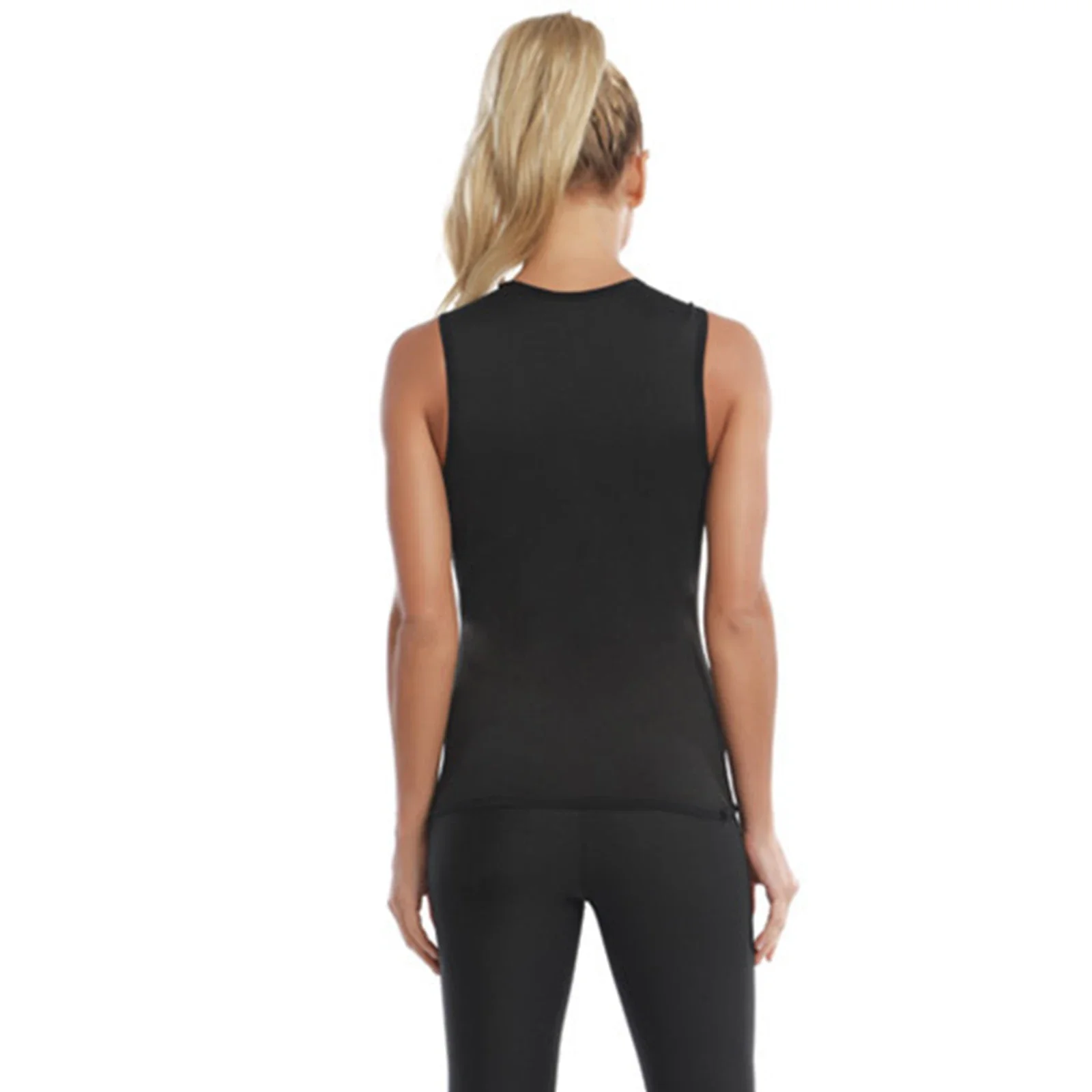 1pc Sauna costume débardeur femmes-chaleur piégeant la sueur Compression gilet, haut Shapewear, exercice de gymnastique polyvalent débardeur Yoga gilet