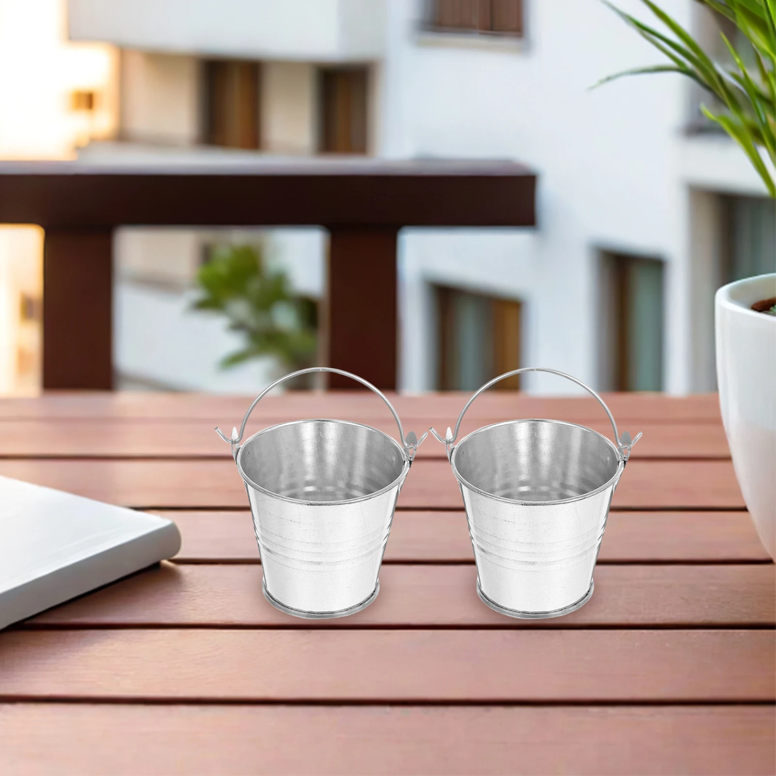 

Mini Iron Bucket Small Metal Tin Flower Pots Durable Safe Simple Design Wall Hanging Gardening Party Supplies Home Decor
