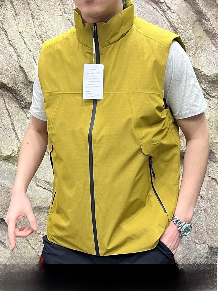

aphene Heated 80 down Men's Outdoor Sports Waterproof Warm Du down Vest Trendy Loose Fit Pure Color Youth ular Zipper