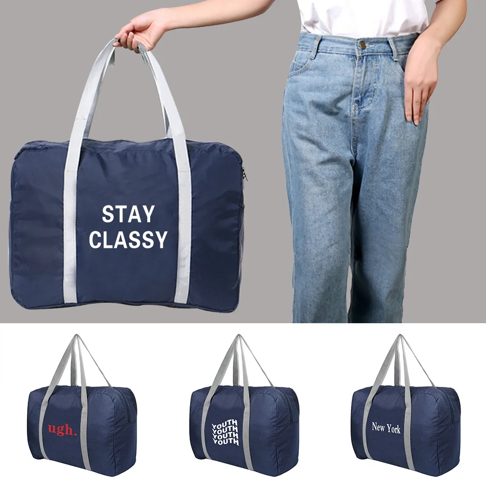 

2022 New Foldable Travel Bags Unisex Clothes Organizers Large Capacity Duffle Bag Wall Printed Women Handbags Men Travel Bag