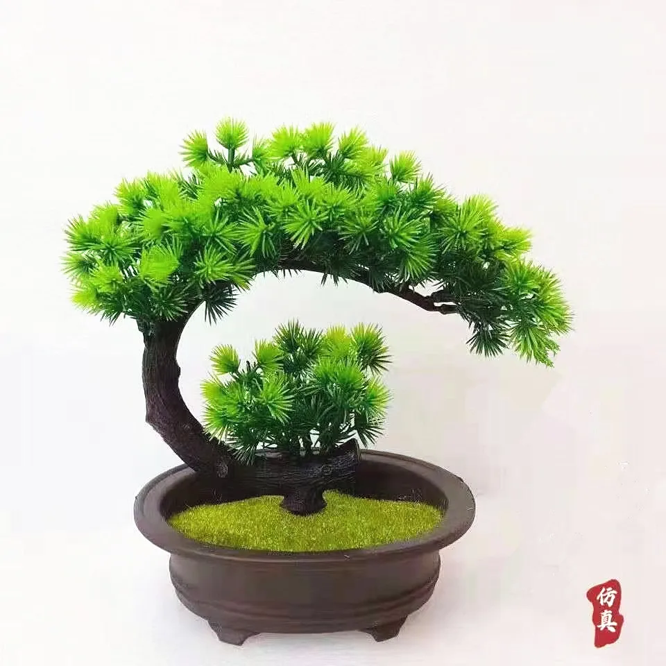 19-24CM Artificial Plant Simulation Pine Fake Cypress Green Desktop Decoration Branch Office Hotel Home Decor Accessories