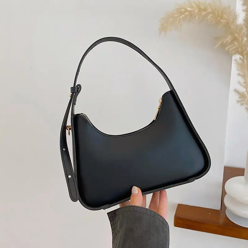 Bolsos de cuero PU suave para mujer, bolso Retro Para axilas, diseño de moda, bolsos de hombro pequeños para niñas