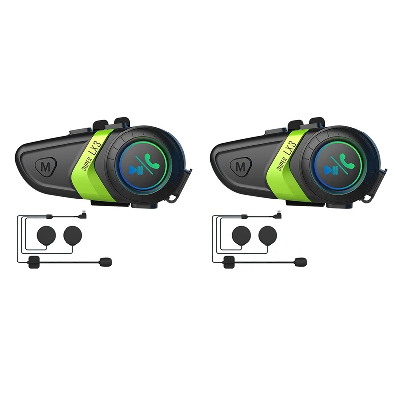 

2 Pcs LX3 Helmet Bluetooth Headset Bluetooth 5.0 Motorcycle Riding Wireless Call Stereo Anti-Interference Headset