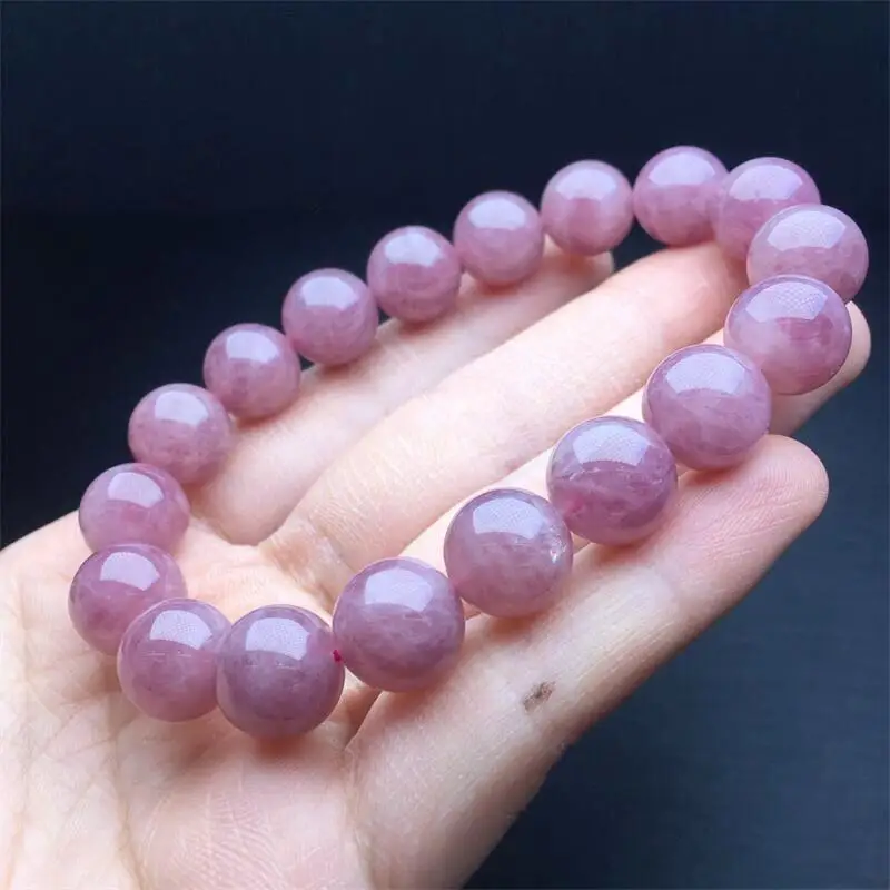 

11MM Natural Purple Rose Quartz Bracelet Gemstone Jewelry Reiki Healing For Women Holiday Gift 1PCS