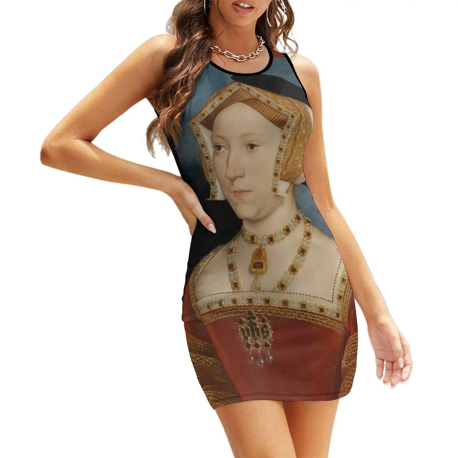 

Jane Seymour, Queen of England - Hans Holbein Sleeveless Sundress summer dress woman 2025 Dance dresses