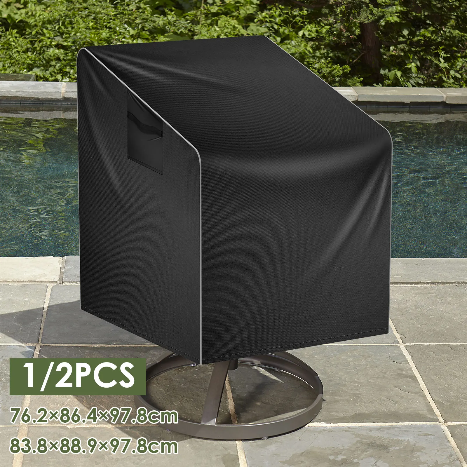 

1/2PCS Oxford Cloth Outdoor Swivel Lounge Chair Cover Heavy Duty Waterproof Patio Rocking Chair Cover for Patio Furniture