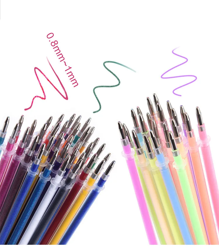 24-72pcs Flash Graffiti Watercolor Gel Pen Highlight Refill Color Full Shinning Refill Painting Pen Refills Drawing Color Pens image 3