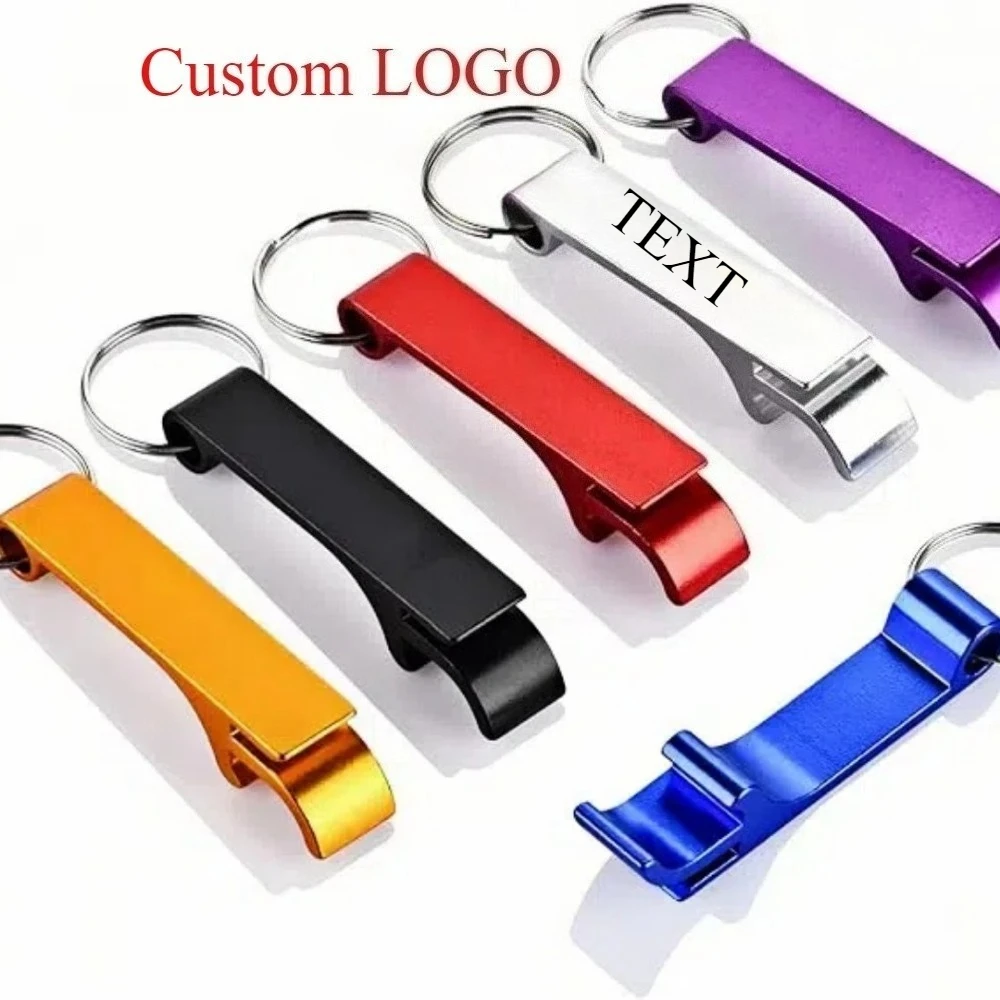 5PCSCustom LOGO Name Bottle Opener Beer Keychain Keyring Multifunction...