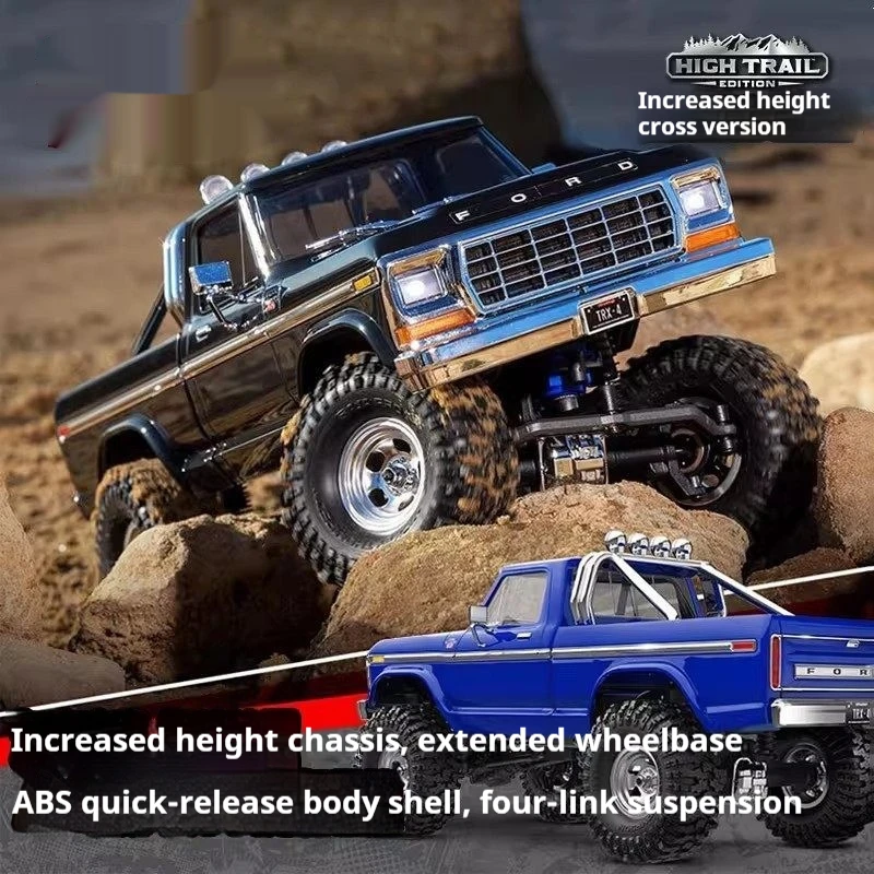 

Электрический грузовик F150 1/18 High Trail Edition с увеличенным клиренсом, удлиненной колесной базой, быстросъемным ABS-корпусом и 4-звенной подвеской