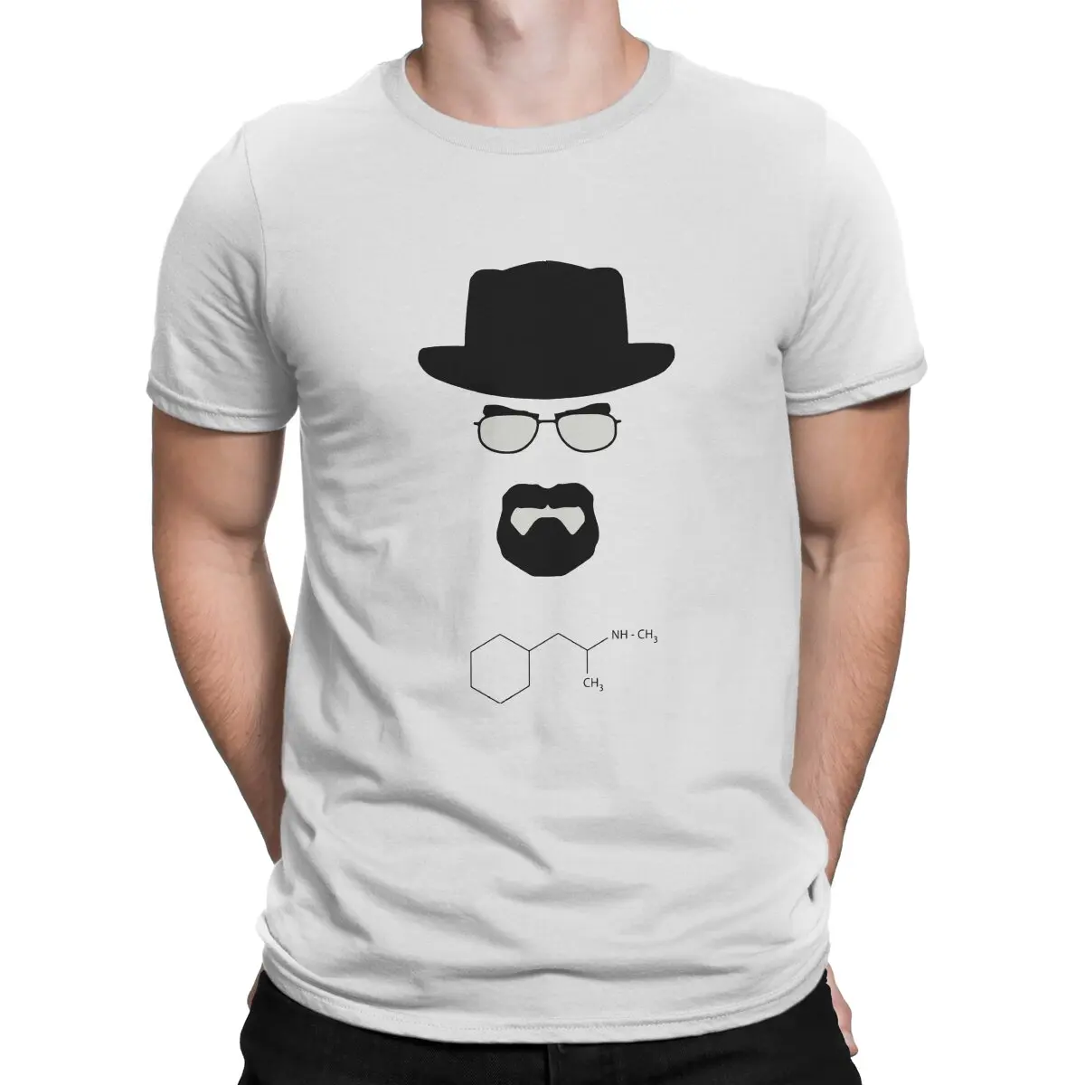 Walter White Monochrome Breaking Bad Polyester T Shirt Grunge O-Neck TShirt Harajuku Short Sleeve