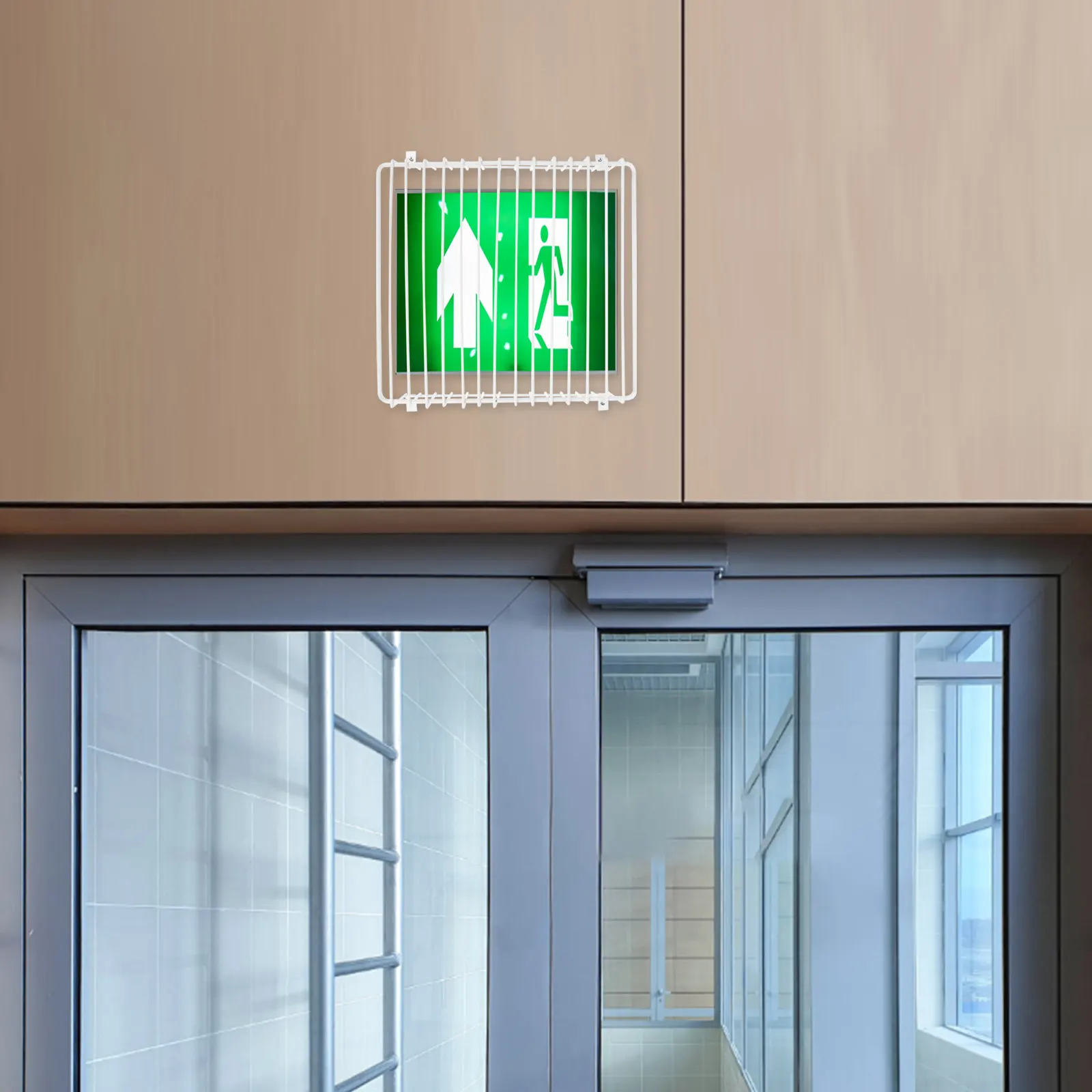 Emergency Light Safety Shield Exit Sign Wire Guard Impact Resistant Damage Protection Animal Intrusion Prevention Indoor Outdoor
