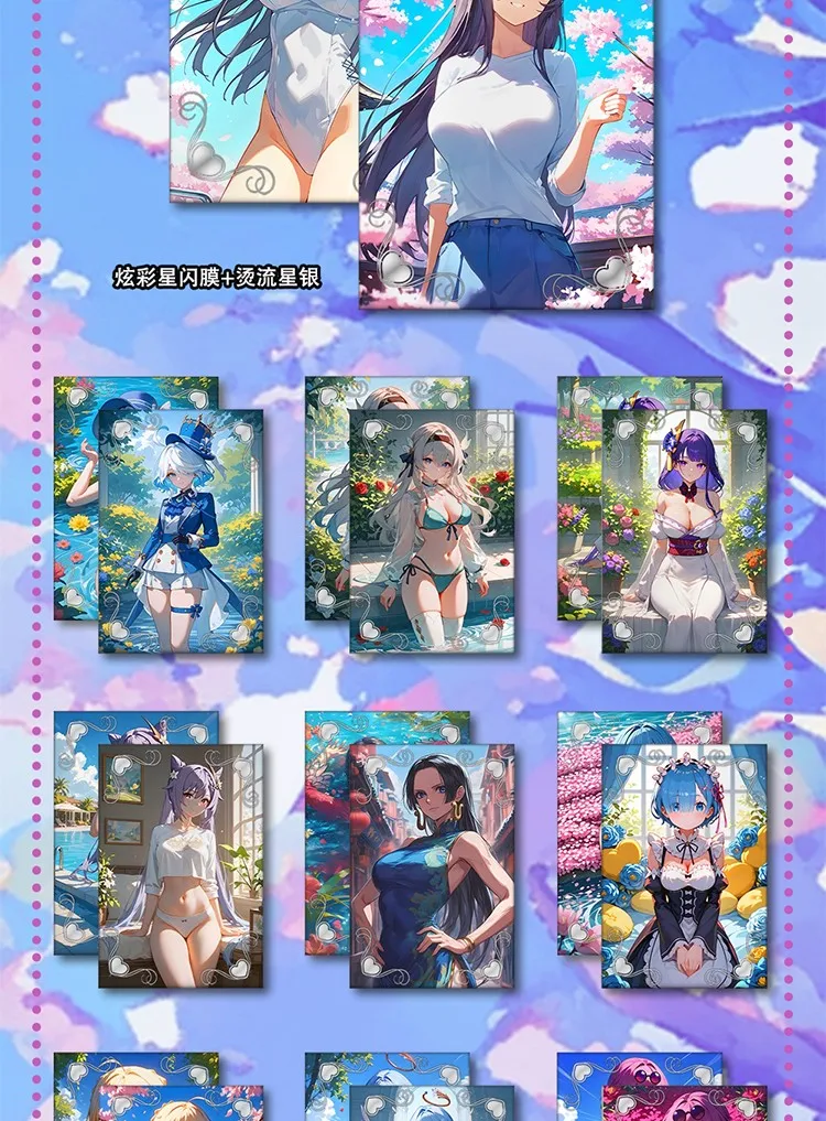 Youkashe Secret Of The Beauty Parte 2 mujer líder hermana A5 tarjeta de historia de diosa gruesa Anime Sexy Rem Kafka traje de baño tarjetas de Bikini