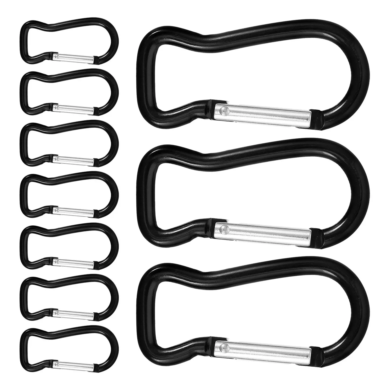 10Pcs Alloy Carabiner Clips Rugged Snap Hooks for Backpacks Keys Rope Camping Hiking Outdoor Gear