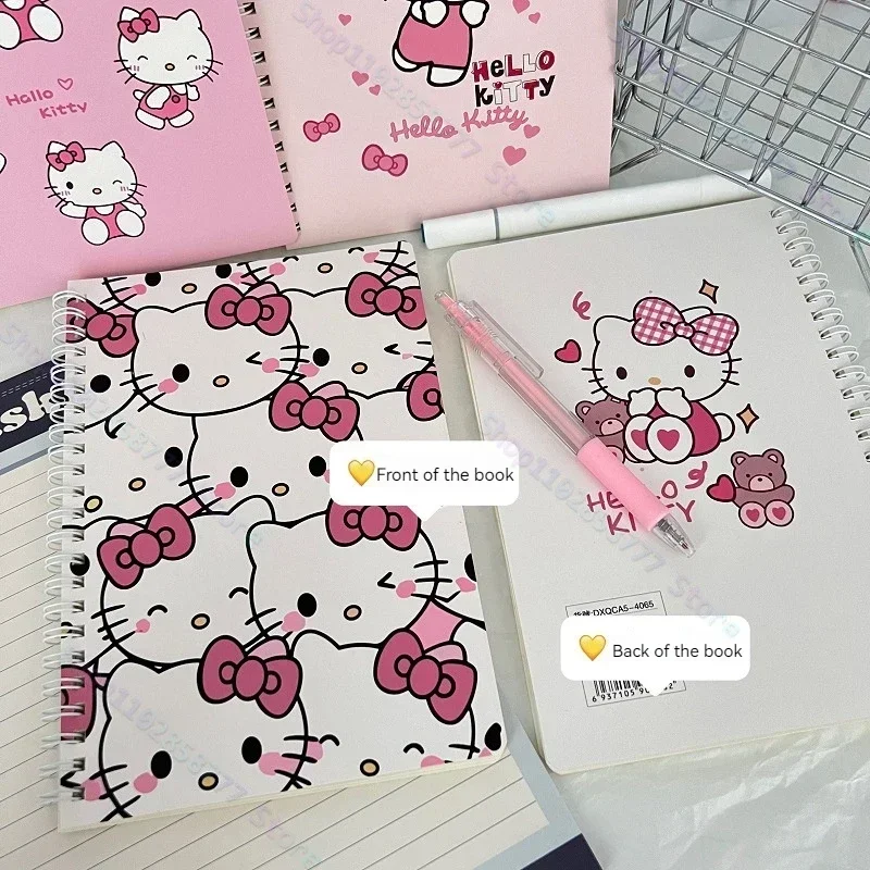 A Set Of 4 Books Sanrio Hello Kitty Cartoon Notebook A5 Coil Notebook Student Notebook Cartoon Cute Notebook School Writing Tool