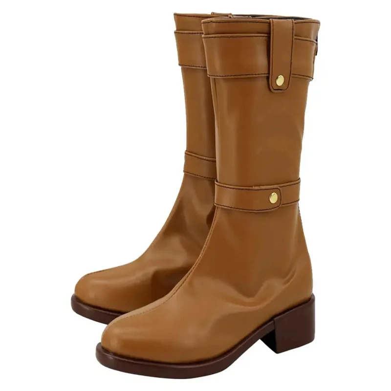 프라이팬 코스프레 판타지 신발 Himmel Stark Boots Anime Sousou 또는 Friar 변장 의상 액세서리 여성 롤 플레잉 신발