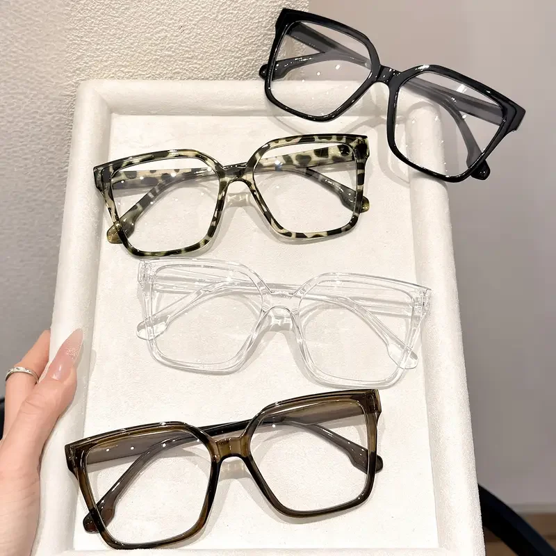 1 Stück/2 Stück/3 Stück/4 Stück elegante, einfache und stilvolle geometrische Brille mit transparenten Gläsern, geeignet für das tägliche Lesen im Büro – Detail 20