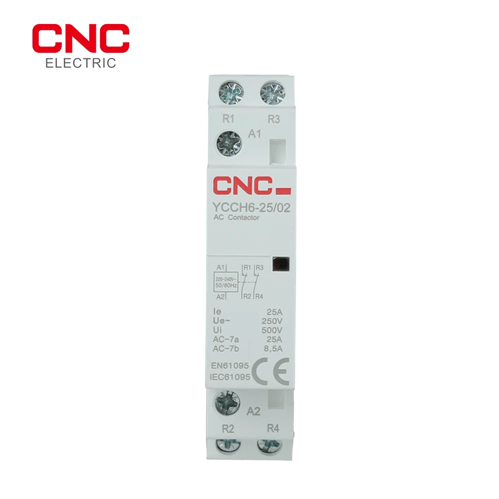 

CNC YCCH6 2P 25A Din Rail Mounted 50/60Hz Household Modular AC Contactor 1NO 1NC 2NO 2NC for Smart Home House Hotel 220/230V