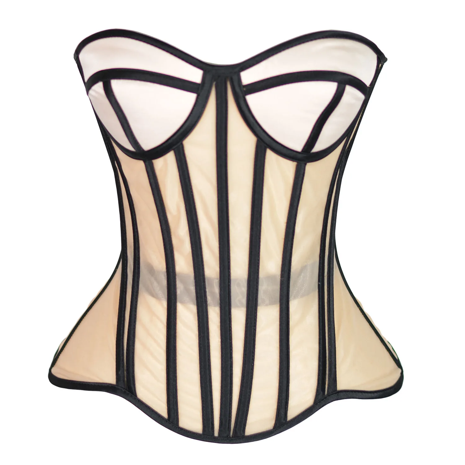 

Perfect Bustier Corset for Wedding OVERBUST Mesh Corset Top Lace up Corset Bra Body Shaper Shapewear Compression Waist Trainer
