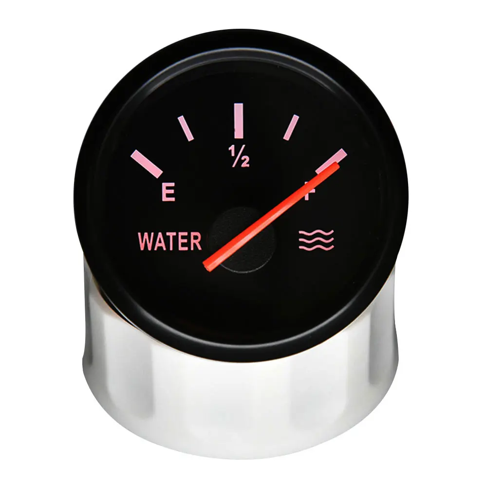 52mm Water Level Gauge With Water Level Sensor Red Backlight Fuel Sender Unit 0~190 ohm For Car Boat 100mm~600mm 12V/24V E~F