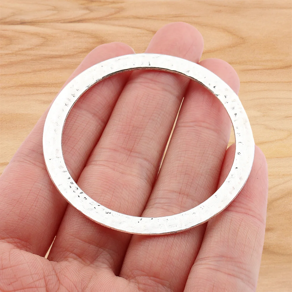 

10 Pieces Tibetan Silver Color Hollow Open Round Charms Pendants for DIY Necklace Jewellery Making Accessories 54x54mm