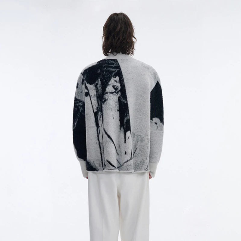 WTHT แฟชั่นผู้ชายเย็บปักถักร้อยถัก O-คอซิป Casual เสื้อกันหนาวอินเทรนด์แขนยาวหลวม Pullovers ชายฤดูร้อน 2A0112