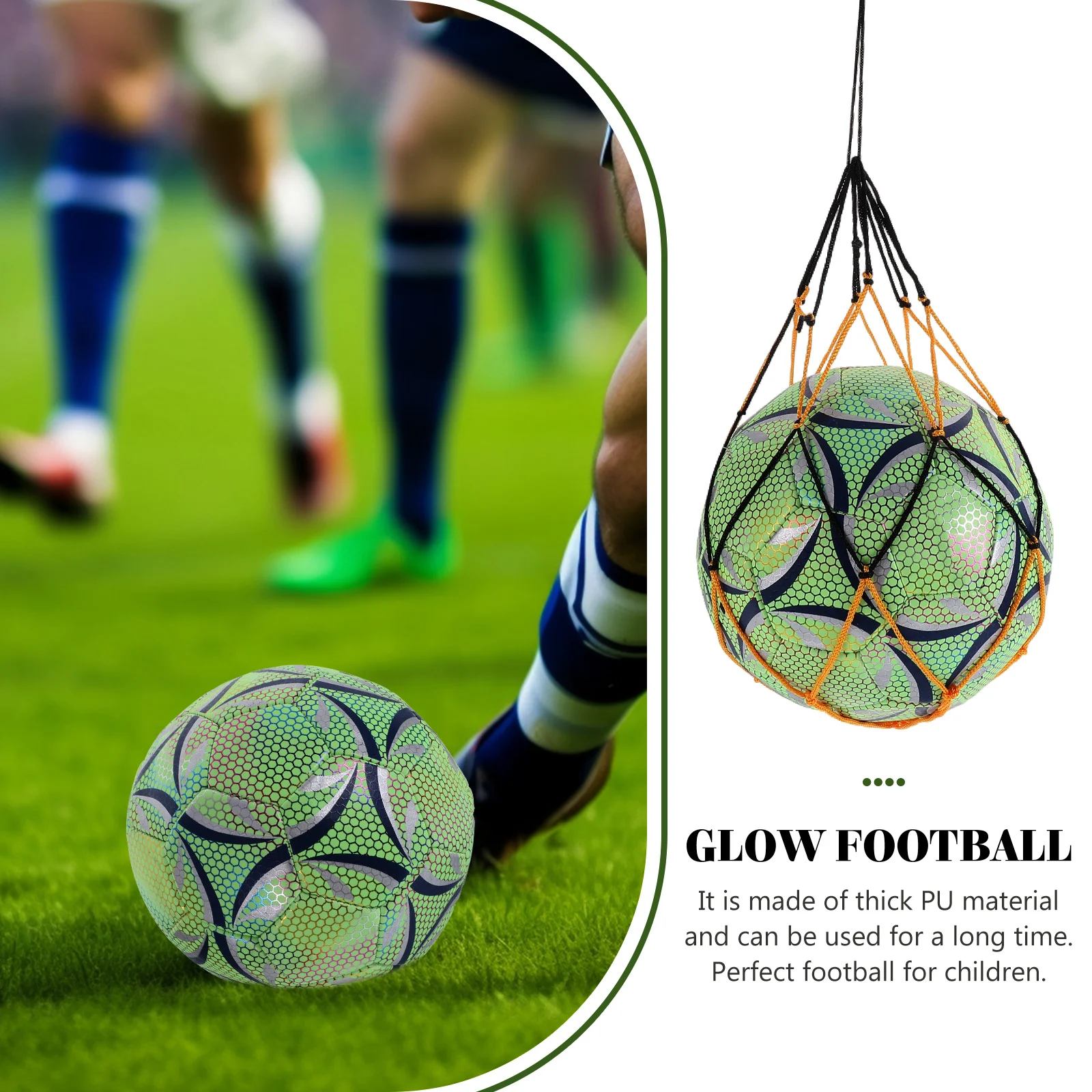 Pelota de fútbol fluorescente de PU, Balón de entrenamiento de fútbol que brilla en la oscuridad, regalo creativo para niños