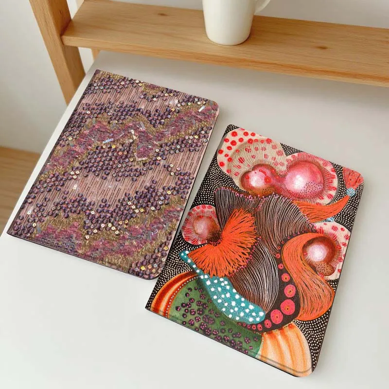 

Cartoon Floral Pattern Fabric Tablet Case For Apple iPad Air Pro mini 1 2 3 4 5 6 7 8 9 11 M2 M3 M5 M4 5th 6th 7th 10th 11th